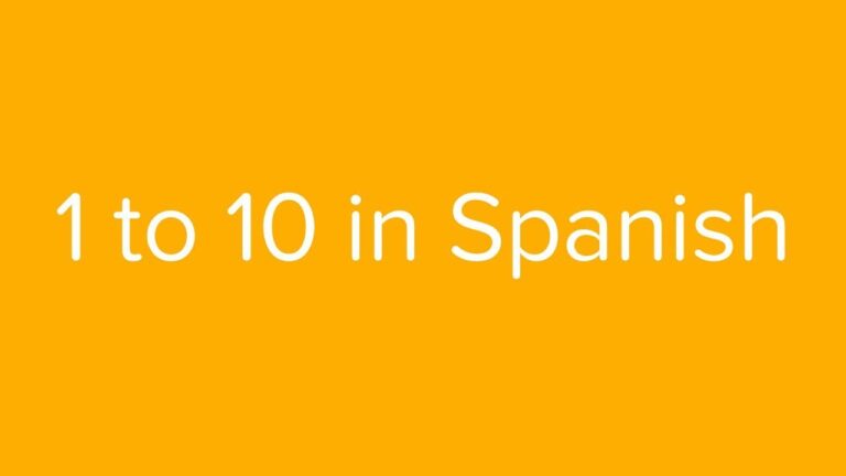 1 to 10 in spanish