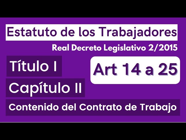 articulo 14 estatuto de los trabajadores