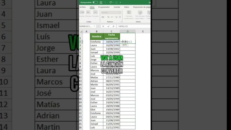 como calcular la edad en excel