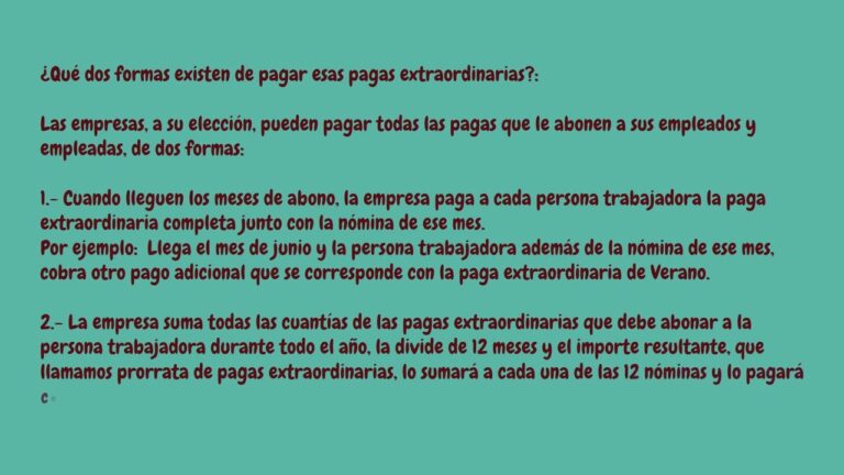 como calcular la prorrata de pagas extras