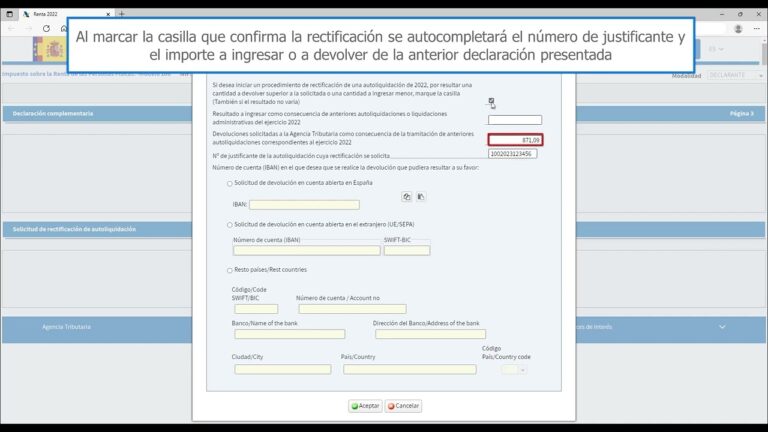 se puede modificar la renta una vez presentada