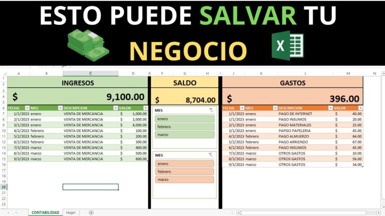 tabla excel ingresos y gastos